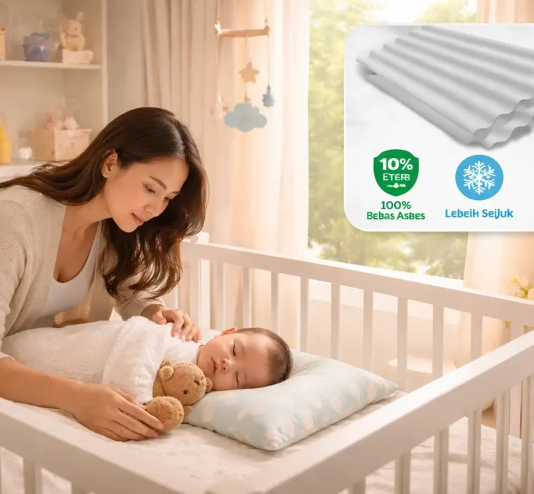 atap gelombang aman rumah bayi