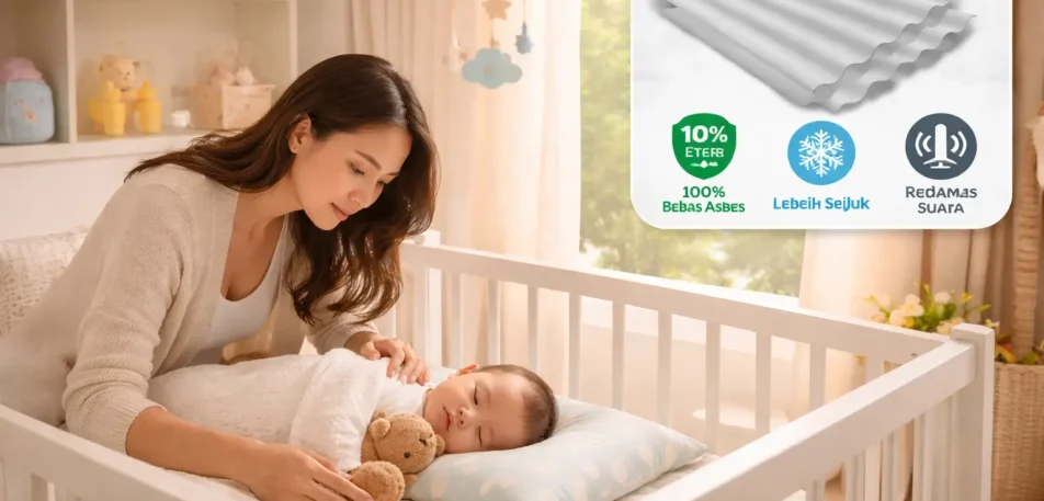 atap gelombang aman rumah bayi